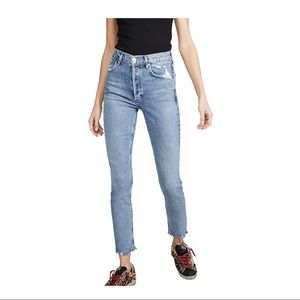 Agolde Nico High Rise skinny jean chewed hem